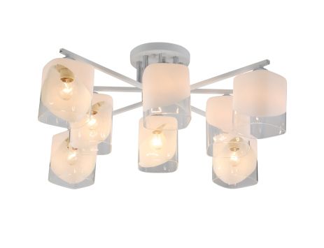 Стельова люстра Sirius 07245/8 Matte White+CR на 8 плафонів Стельова люстра Sirius 07245/8 Matte White+CR на 8 плафонів