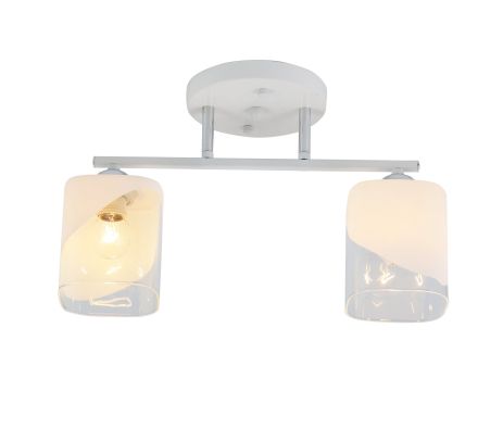 Сучасна люстра стельова Sirius 07245/2 Matte White+CR на 2 плафони Сучасна люстра стельова Sirius 07245/2 Matte White+CR на 2 плафони
