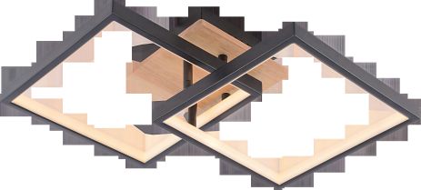 Стельова люстра VALESO DK6589-2 LED 41W Чорний+Дерево