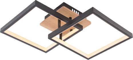 Люстра потолочная светодиодная VALESO DK6589-2 LED 41W Чёрный+Дерево