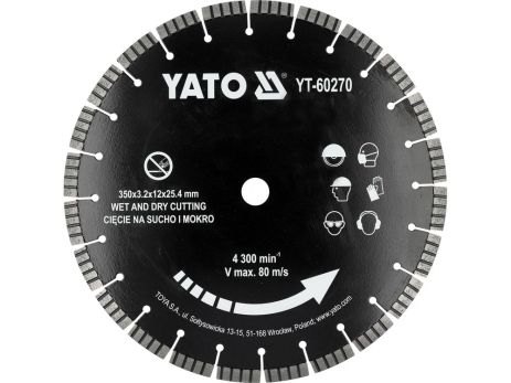 Диск отрезной сегментный алмазный по бетону YATO YT-60270