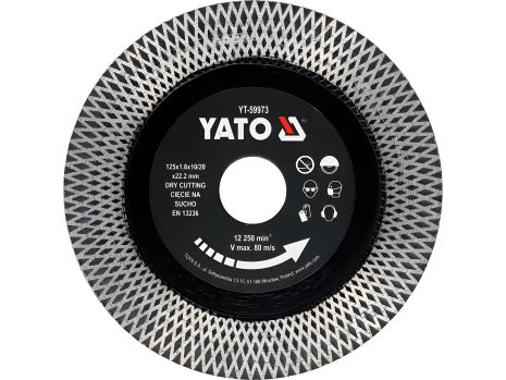 Алмазний відрізний диск по гресу і кераміці YATO YT-59973 Алмазний відрізний диск по гресу і кераміці YATO YT-59973