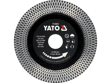 Алмазный отрезной диск для греса и керамики YATO YT-59973