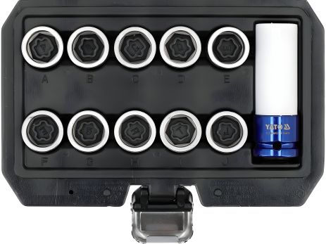 Комплект головок для колесных гаек ТОЙОТА YATO YT-060396