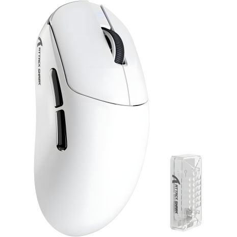 Беспроводная игровая мышь Атака X8 Pro Paw 3395Pro с сенсором 40K DPI, 8K 2,4 г/USB-C/Bluetooth White