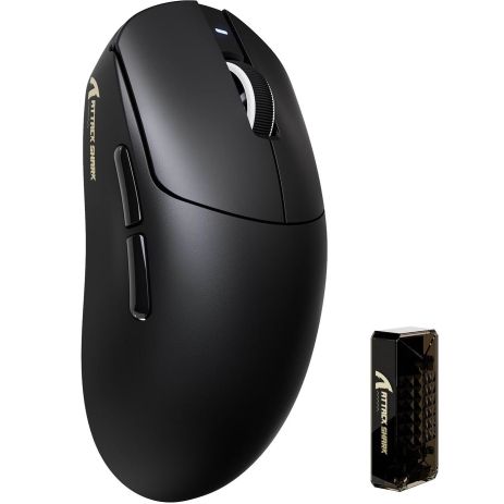 Беспроводная атака мыши Shark x8 Pro Paw 3395Pro Датчик, 40K DPI, 8K 2,4 г/USB-C с кабелем/Bluetooth Black