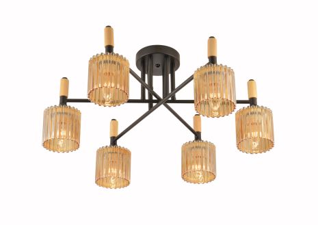 Люстра декоративна V W70418-6 BK+WOOD