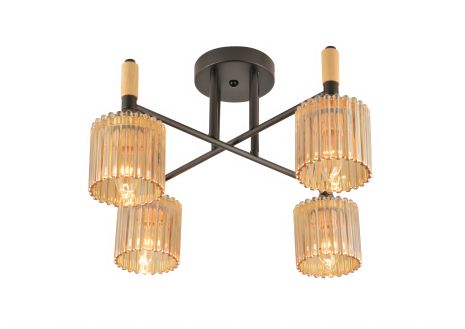 Декоративна люстра V W70418-4 BK+WOOD Декоративна люстра V W70418-4 BK+WOOD