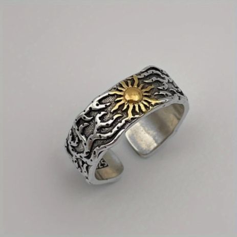 Кільце із сонцем стереоскопічний візерунок амулет Сонце талісман символ слов'ян Кільце із сонцем стереоскопічний візерунок амулет Сонце талісман символ слов'ян