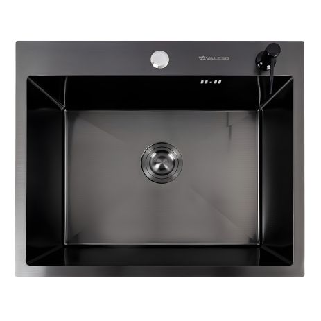Кухонная мойка VALESO Handmade 60*50 PVD черная DECOR (3,0/0,8)