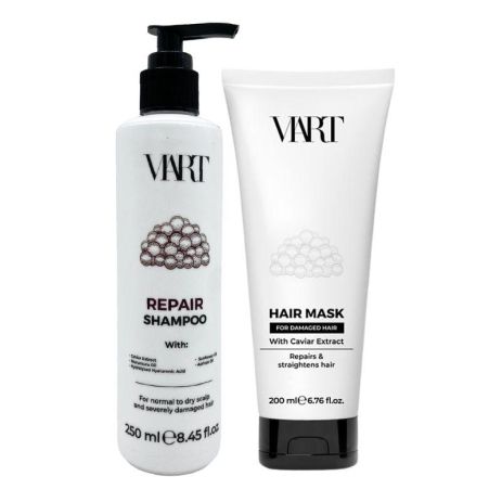 Парний набір VIART DUO з екстрактом ікри: шампунь та маска для реставрації волосся, 250+200 мл