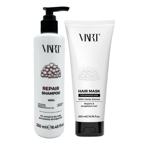 Парний набір VIART DUO з екстрактом ікри: шампунь та маска для реставрації волосся, 250+200 мл