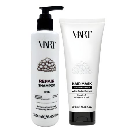 Парний набір VIART DUO з екстрактом ікри: шампунь та маска для реставрації волосся, 250+200 мл