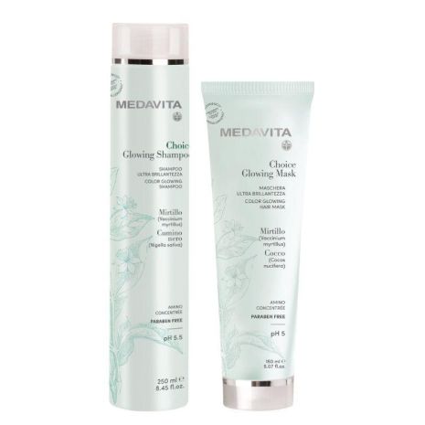 Набор Medavita Choice Glowing DUO шампунь и маска для увлажнения и блеска окрашенных волос 250/150 мл