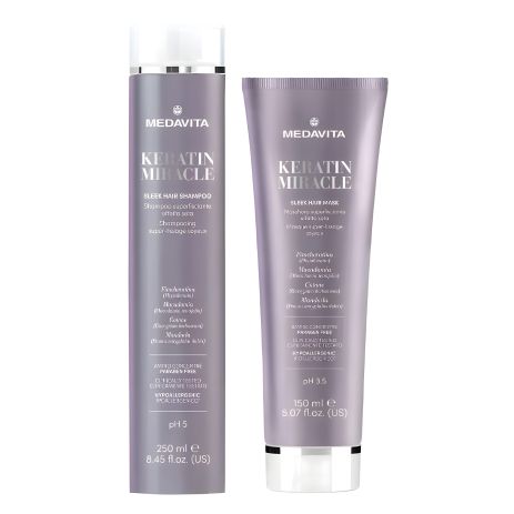 Комплект Medavita Keratin Miracle Sleek Hair DUO шампунь и маска для непослушных волос 250/150 мл