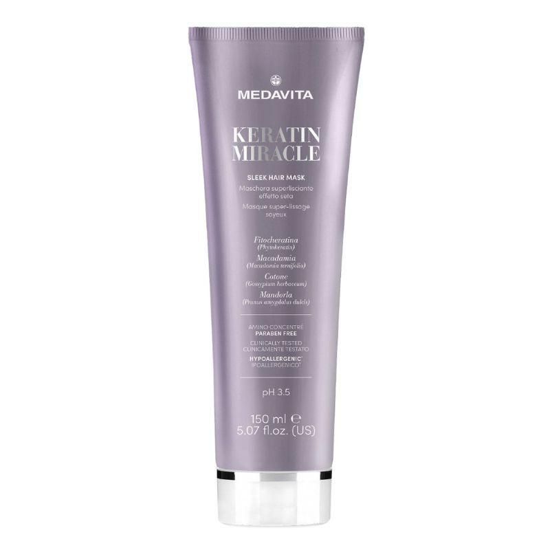 Разглаживающая маска Medavita Keratin Miracle Sleek Hair Mask для пушистых и непослушных волос 150 мл Разглаживающая маска Medavita Keratin Miracle Sleek Hair Mask для пушистых и непослушных волос 150 мл