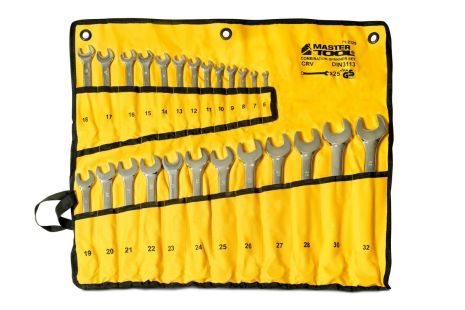 Набір ключів ріжково-накидних SATIN FINISH 25 шт рол (6-28/30/32 мм) 31CRV3 DIN3113 MASTERTOOL 71-2125