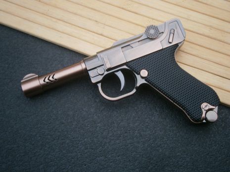 Газовая зажигалка Люгера Парабеллум, мини-пистолет, металлическая, 14 см Х 9,5 см.