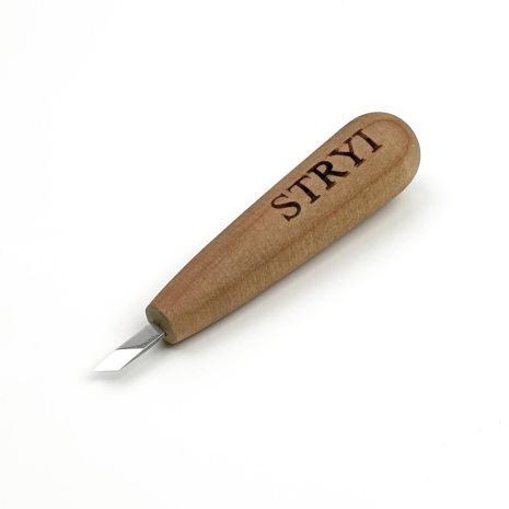Нож-косяк 40° на 6 мм STRYI Profi для гуцульской и контурной резьбы по дереву