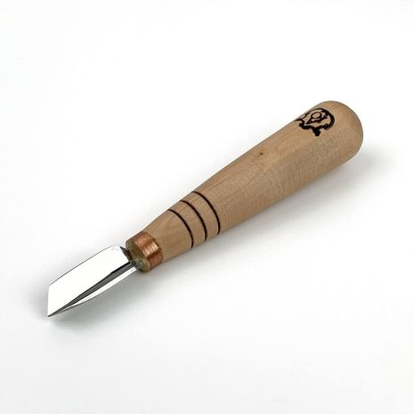 Коротка скошена стамеска 10мм для геометричної різьби по дереву, АЮ-STRYI Profi