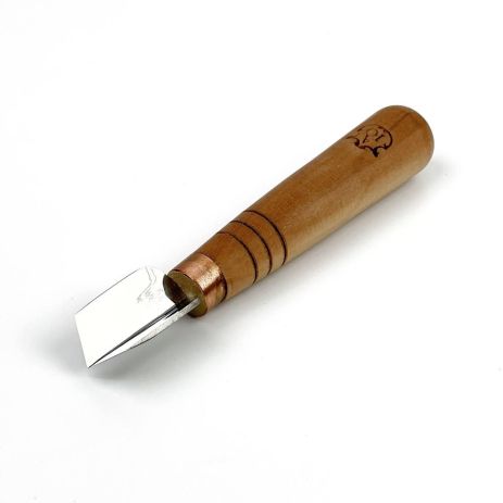 Короткая угловая скошеная стамеска 15мм АЮ-STRYI Profi для геометрической резьбы