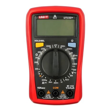Мультиметр цифровий UNI-T UT33D+ з підсвічуванням, струм до 10А