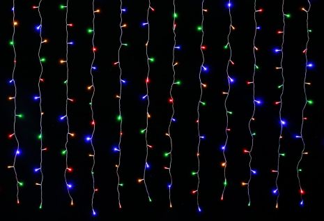 Гирлянда-штора LED VALESO 144 RGB 3х2 м 8 режимов Прозрачный провод LKS5053