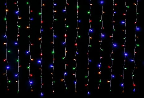 Гирлянда-штора LED VALESO 144 RGB, 3х2 м, 8 режимов, прозрачный провод LKS5053