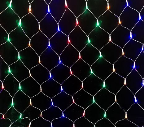 Гирлянда-сетка новогодняя LED VALESO 160 RGB 1.2x1.5 м 8 режимов Зеленый провод LKS5048