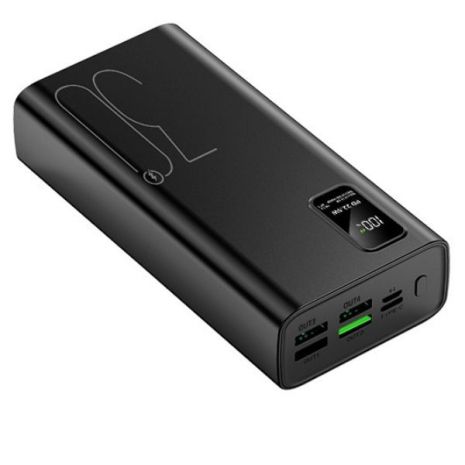 Power Bank LX-A35B 30000 мАч с быстрой зарядкой 22,5 Вт, дисплеем и двусторонним Type-C (PD 20W) — 5 портов, черный