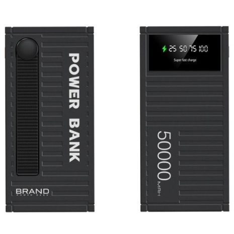 Power Bank YM-736 на 50000 мАч — 22,5 Вт PD 3.0, быстрая зарядка, светодиодный экран, контейнерный дизайн