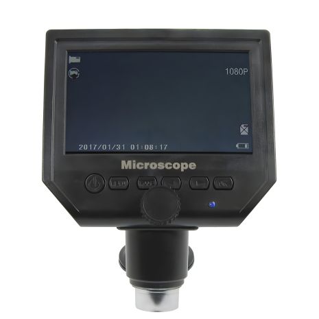 Цифровий мікроскоп з екраном 4.3" G600 (запис відео та фото на microSD, 16GB class 10, фокус 20-120 мм, збільшення 600X)