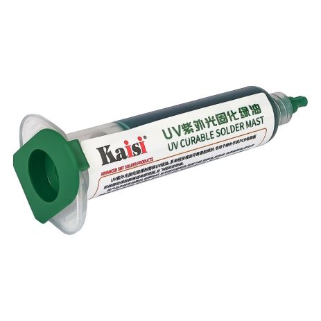 Лак изоляционный Kaisi зелёный, в шприце, 10 ml (UV curable solder mask)