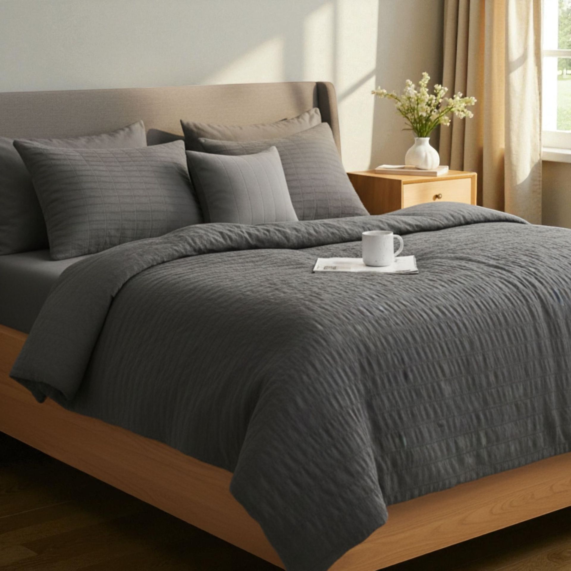 Комплект постільної білизни євро Cloud Dream IDEIA мікросатин жатка подарункова упаковка темно-сірий (8-36028*003) Комплект постільної білизни євро Cloud Dream IDEIA мікросатин жатка подарункова упаковка темно-сірий (8-36028*003)