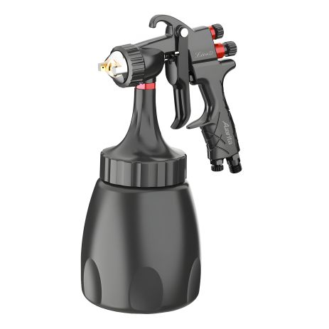 Окрасочный пистолет, пневматический LVMP, нижний пластмассовый бачок 1000мл, форсунка-2,5мм AUARITA LION-D-2.5LM