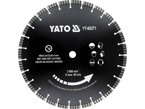 Диск сегментний відрізний алмазний по бетону YATO YT-60271 Диск сегментний відрізний алмазний по бетону YATO YT-60271
