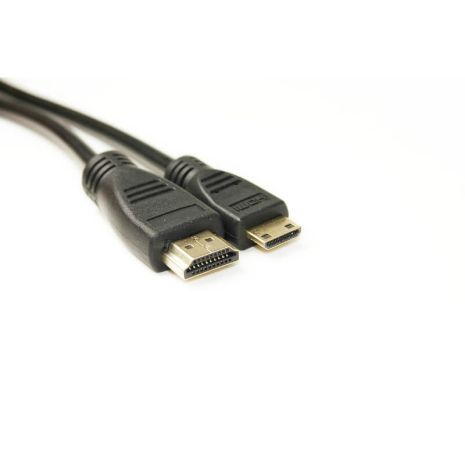 Кабель відео PowerPlant HDMI - mini HDMI, 2м, позолочені конектори, 1.4V