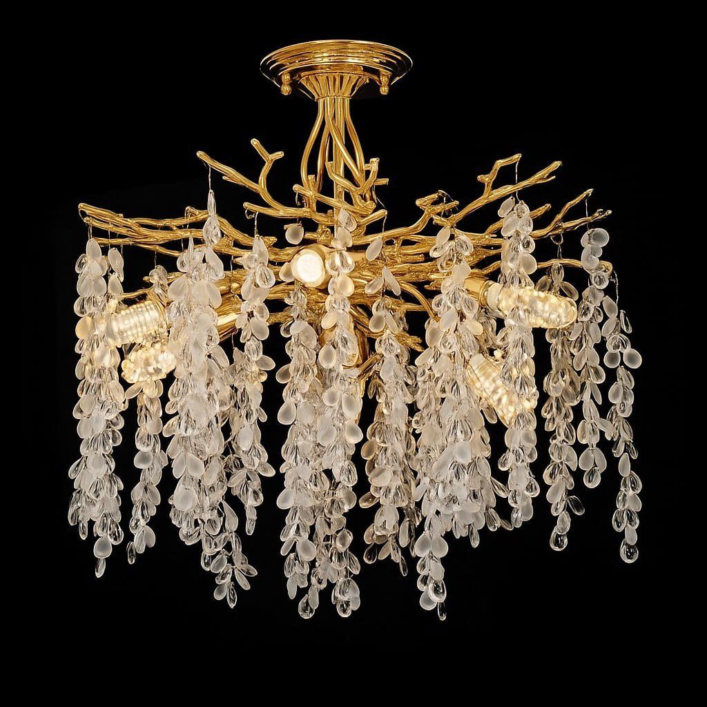 Люстра потолочная на 6 плафонов VALESO Хрусталь Металл Золотистый C33008-460 Люстра потолочная на 6 плафонов VALESO Хрусталь Металл Золотистый C33008-460
