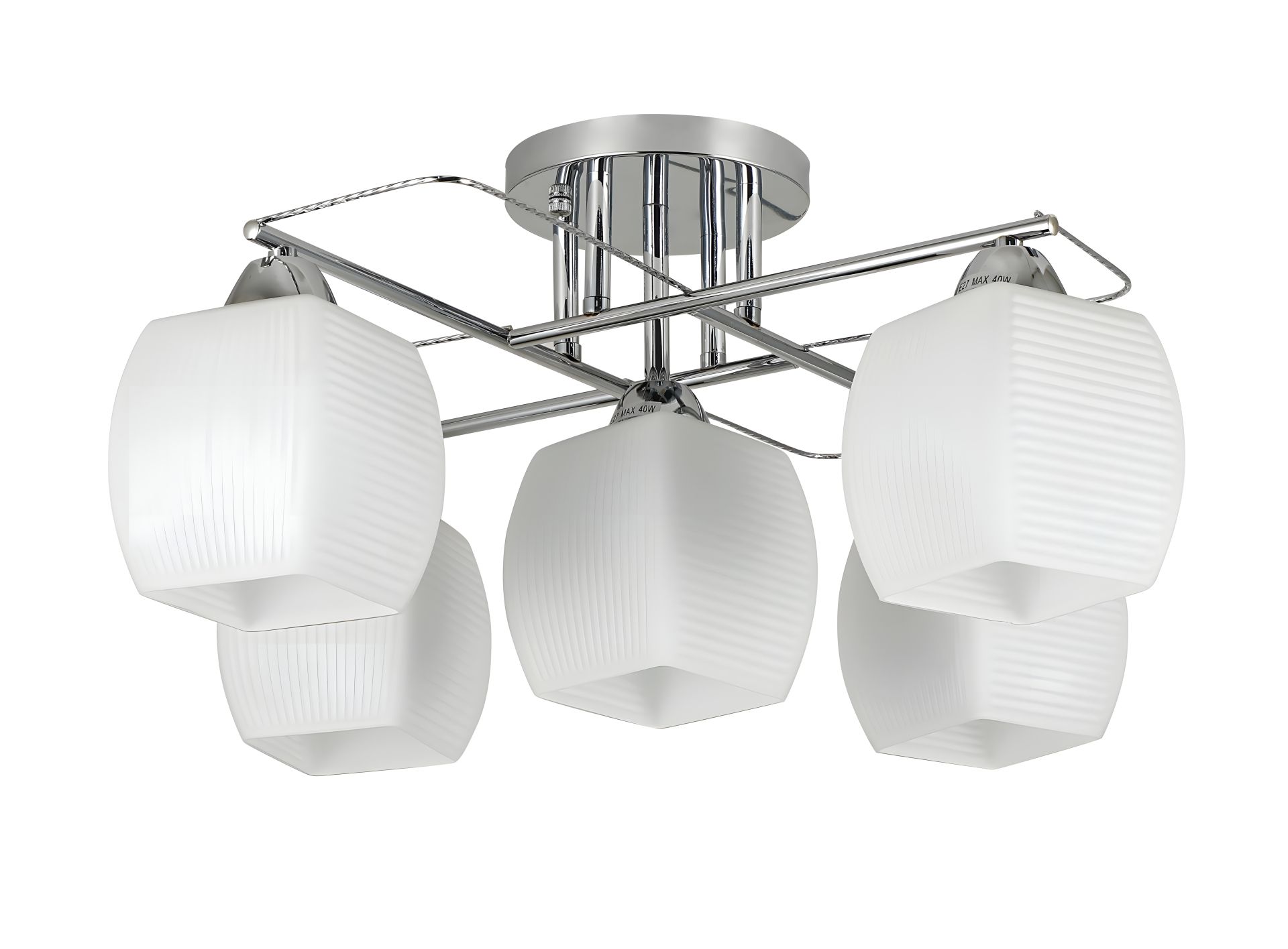 Потолочная люстра на 5 плафонов, VALESO, металл/стекло, хром Ø560мм 07003/4+1 Потолочная люстра на 5 плафонов, VALESO, металл/стекло, хром Ø560мм 07003/4+1