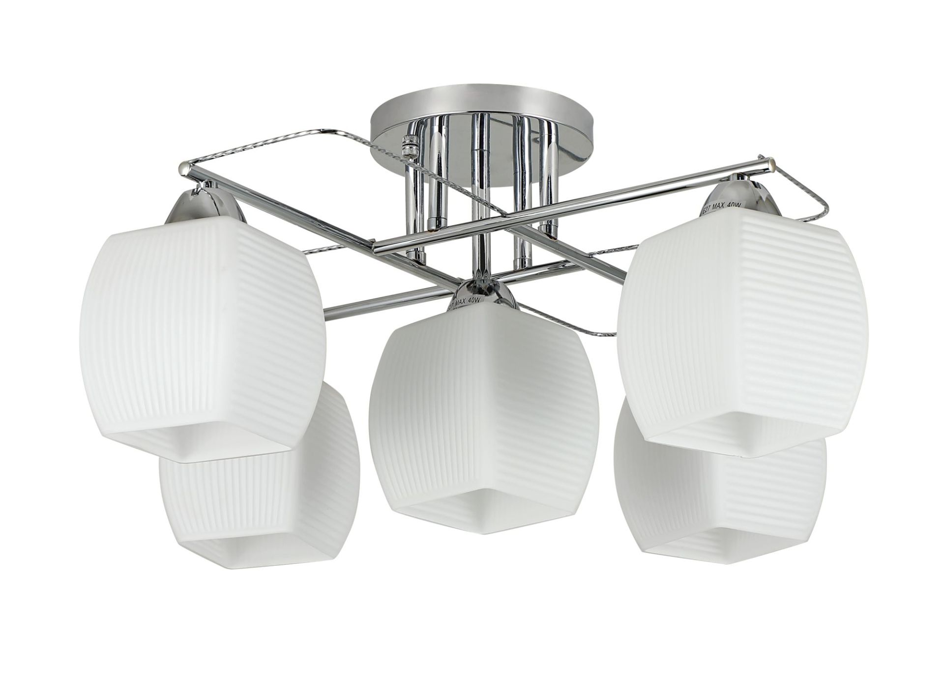 Люстра потолочная на 5 плафонов VALESO Металл/Стекло Хром Ø560мм 07003/4+1 Люстра потолочная на 5 плафонов VALESO Металл/Стекло Хром Ø560мм 07003/4+1