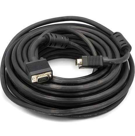 Відеокабель Power Plant VGA-VGA, 15м, подвійні ферити Відеокабель Power Plant VGA-VGA, 15м, подвійні ферити