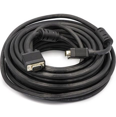 Видео кабель PowerPlant VGA-VGA, 15м, Double ferrites