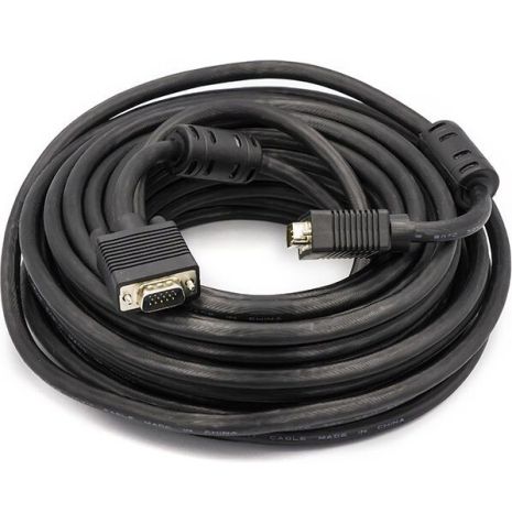 Відеокабель Power Plant VGA-VGA, 15м, подвійні ферити