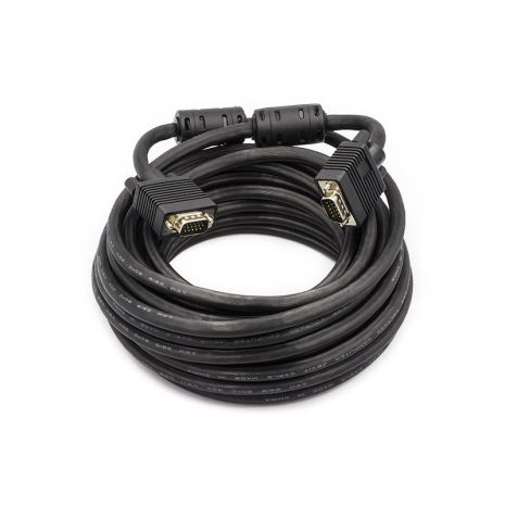 Кабель відео Power Plant VGA-VGA, 10м, Double ferrites