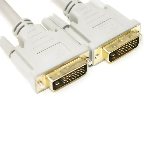 Видео кабель PowerPlant DVI-D 24M-24M, 1.5м, с двумя ферритами