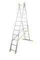 Лестница алюминиевая двухсекционная комбинированная 2х11 ступеней h=5330 мм max 150 кг MASTERTOOL 79-1411