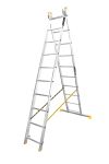 Алюмінієві двосекційні сходи 2х10 ступенів h=5050 мм max 150 кг MASTERTOOL 79-1410