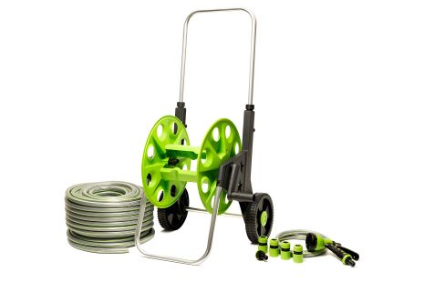 Шлангова котушка ½" 50 м з телескопічною ручкою на колесах MASTERTOOL 92-8800