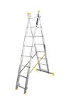 Лестница алюминиевая двухсекционная комбинированная 2х8 ступеней h=3980 мм max 150 кг MASTERTOOL 79-1408