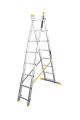 Лестница алюминиевая двухсекционная комбинированная 2х8 ступеней h=3980 мм max 150 кг MASTERTOOL 79-1408